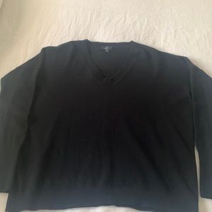 JCrew black 100% cashmere v-neck sweater